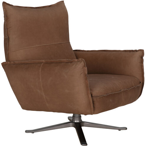 Lawrenceville Brown Leather Swivel Chair