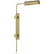 Satire 15 inch 10.00 watt Brushed Brass Swing Arm Wall Sconce Wall Light