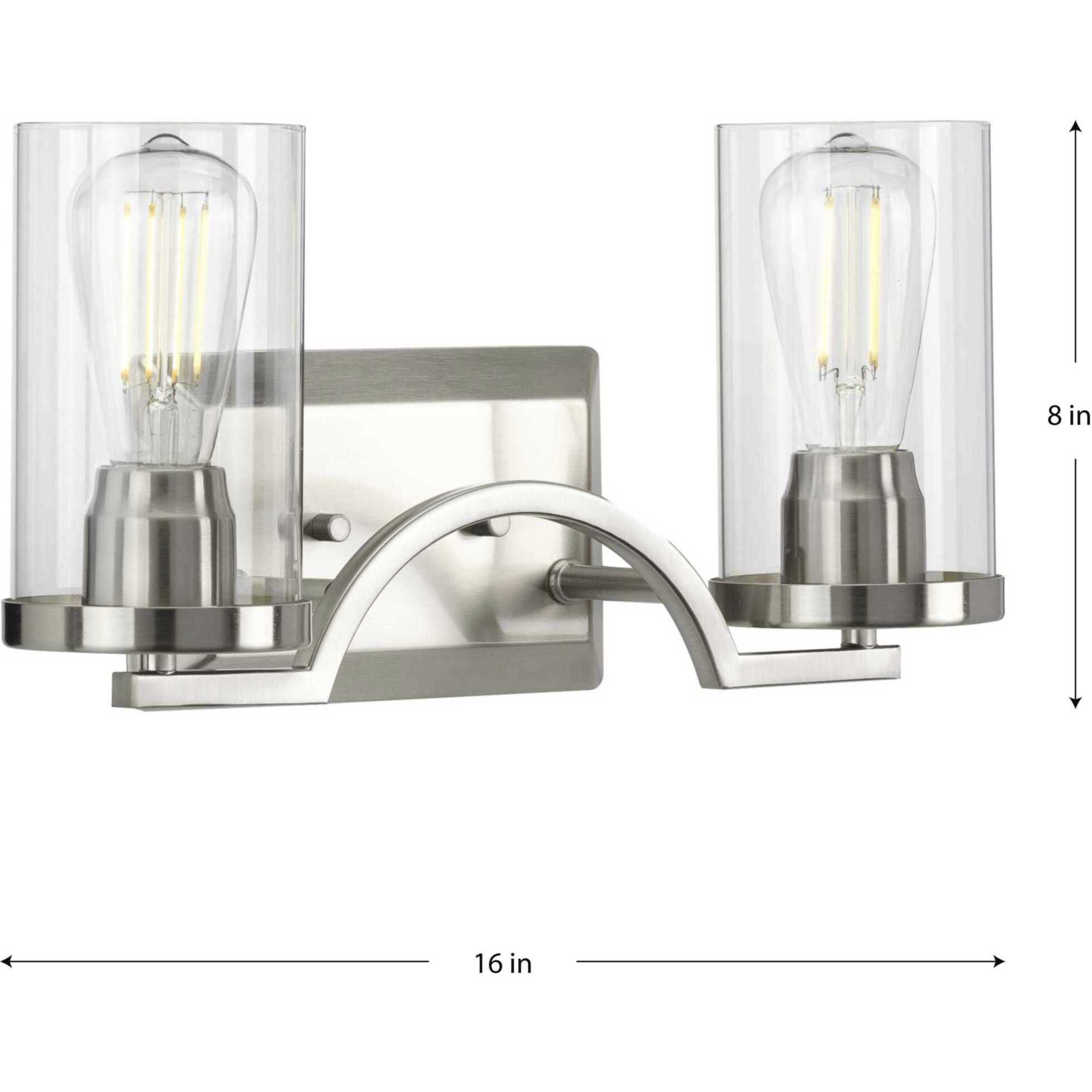 Lassiter 2 Light 16 inch Brushed Nickel Bath Vanity Wall Light