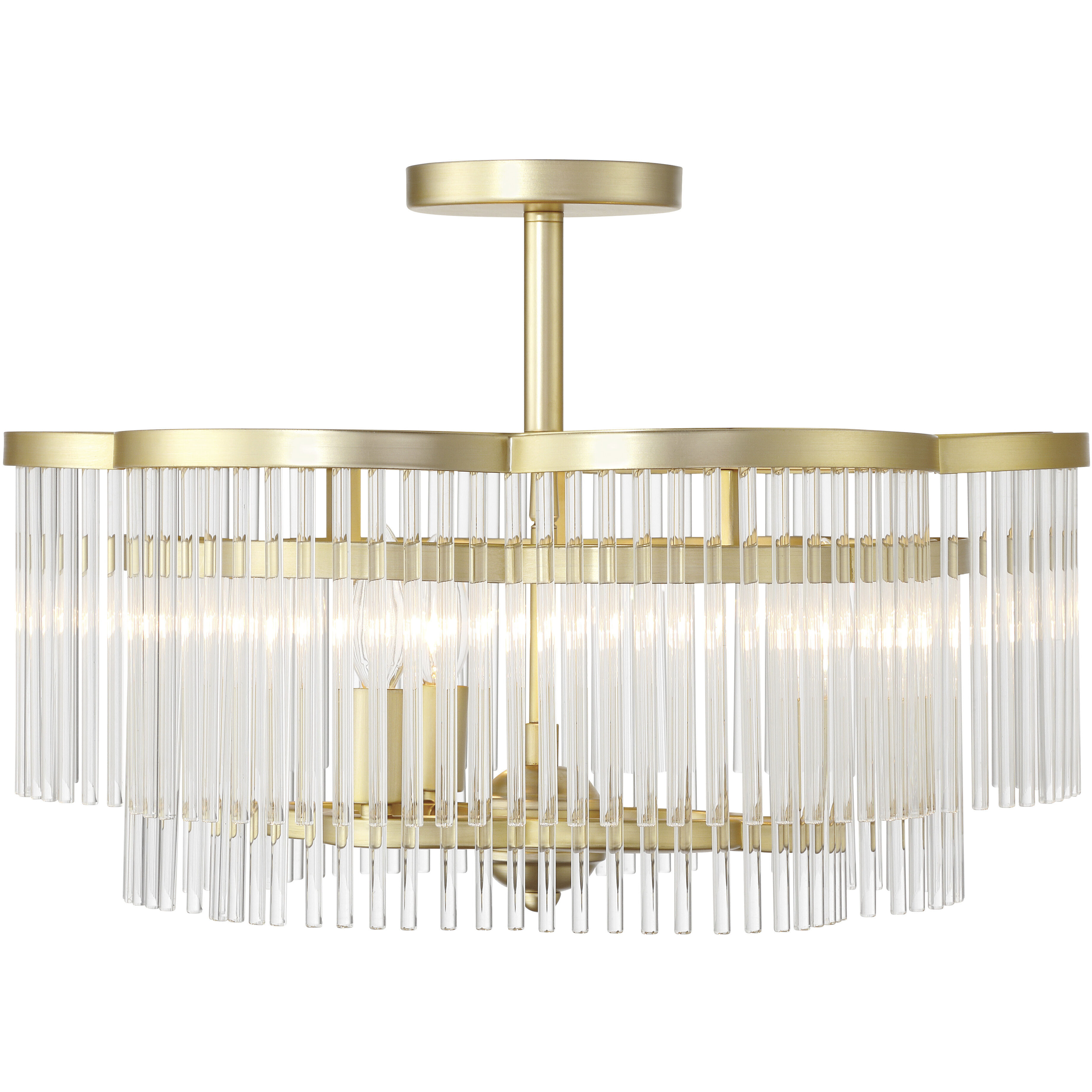 Azura 3 Light 20 inch Heirloom Brass Semi-Flush Ceiling Light