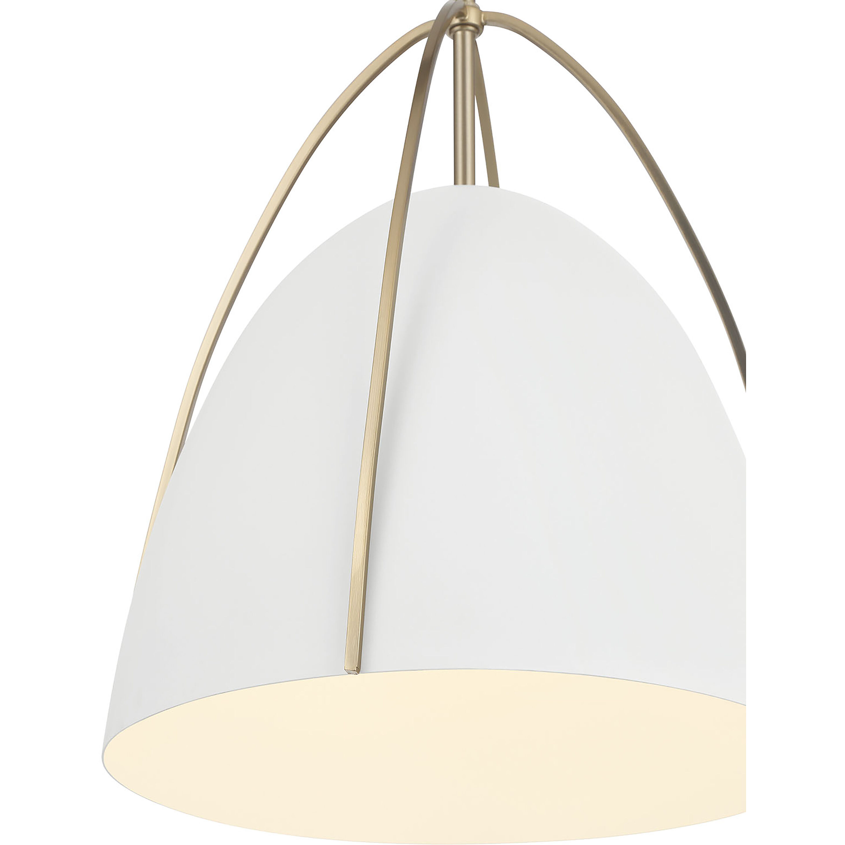Pomelle 1 Light 13.75 inch Matte White and Modern Gold Pendant Ceiling Light in Matte White/Modern Gold