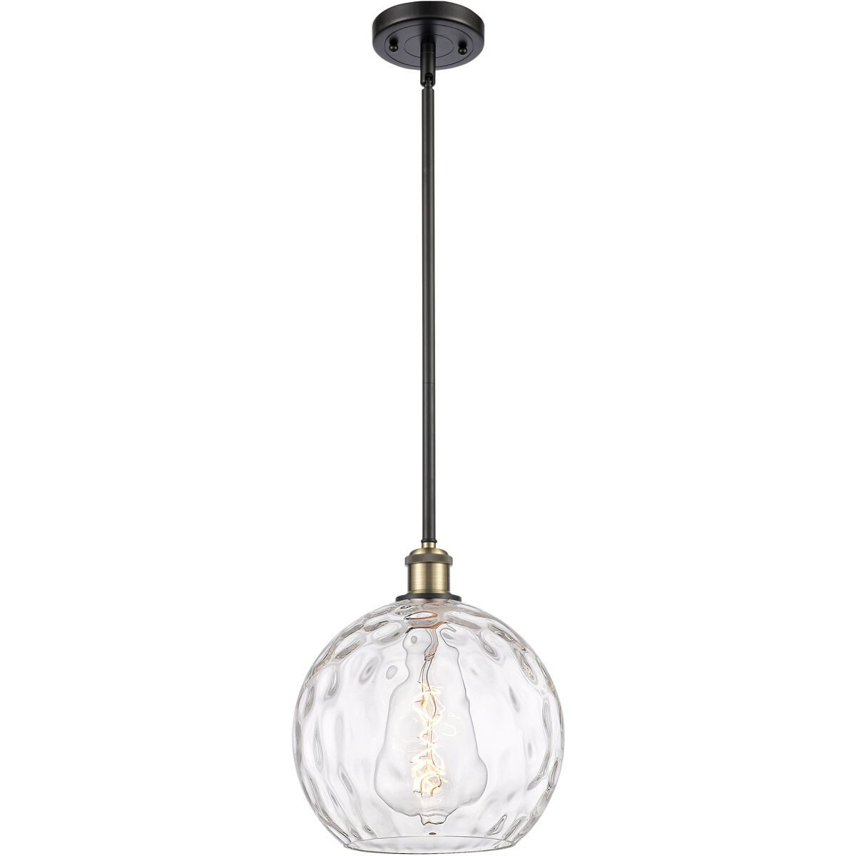Ballston Athens Water Glass LED 10 inch Black Antique Brass Mini Pendant Ceiling Light