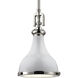 Rutherford 1 Light 9 inch Gloss White with Polished Nickel Mini Pendant Ceiling Light