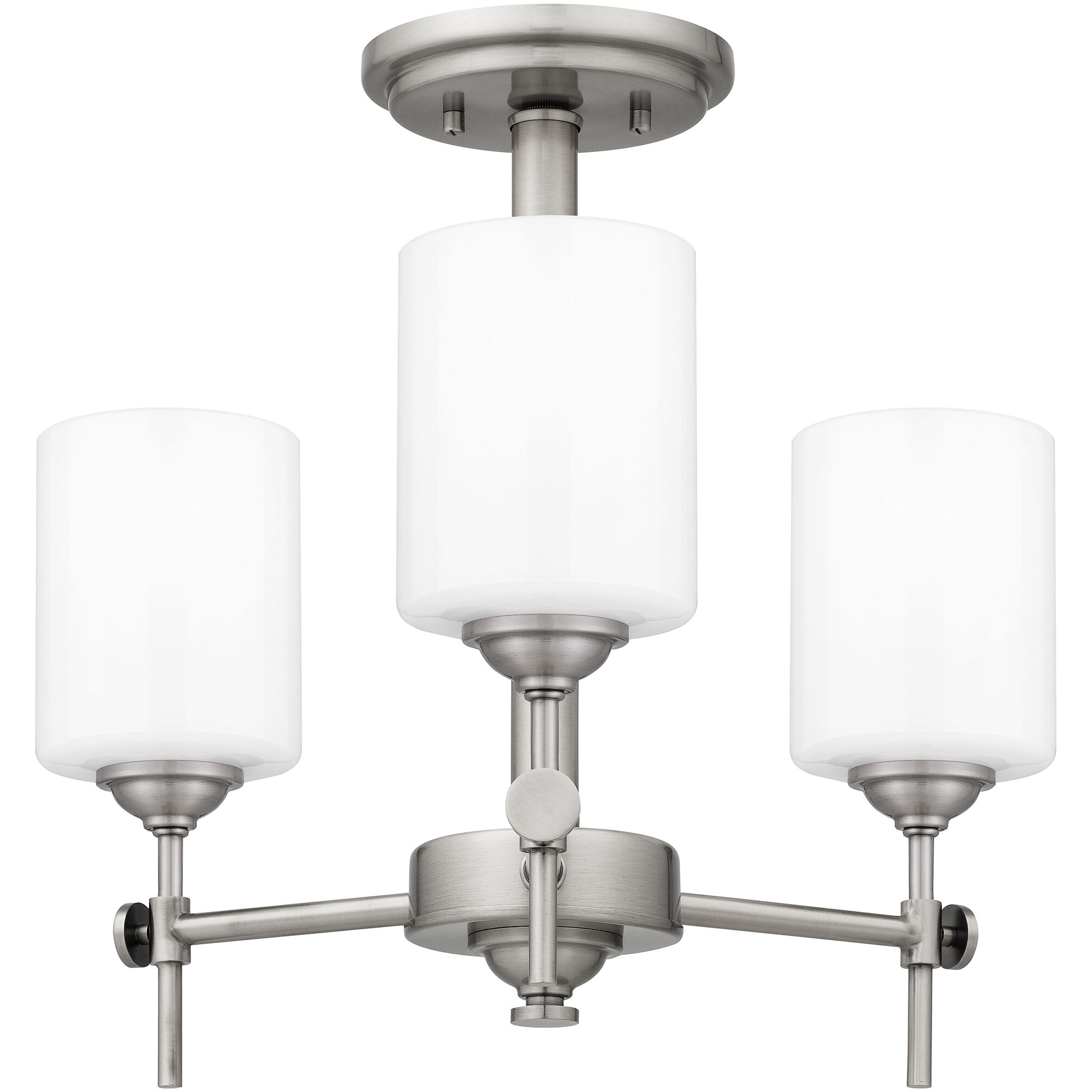Aria 3 Light 17 inch Antique Polished Nickel Semi-Flush Mount Ceiling Light
