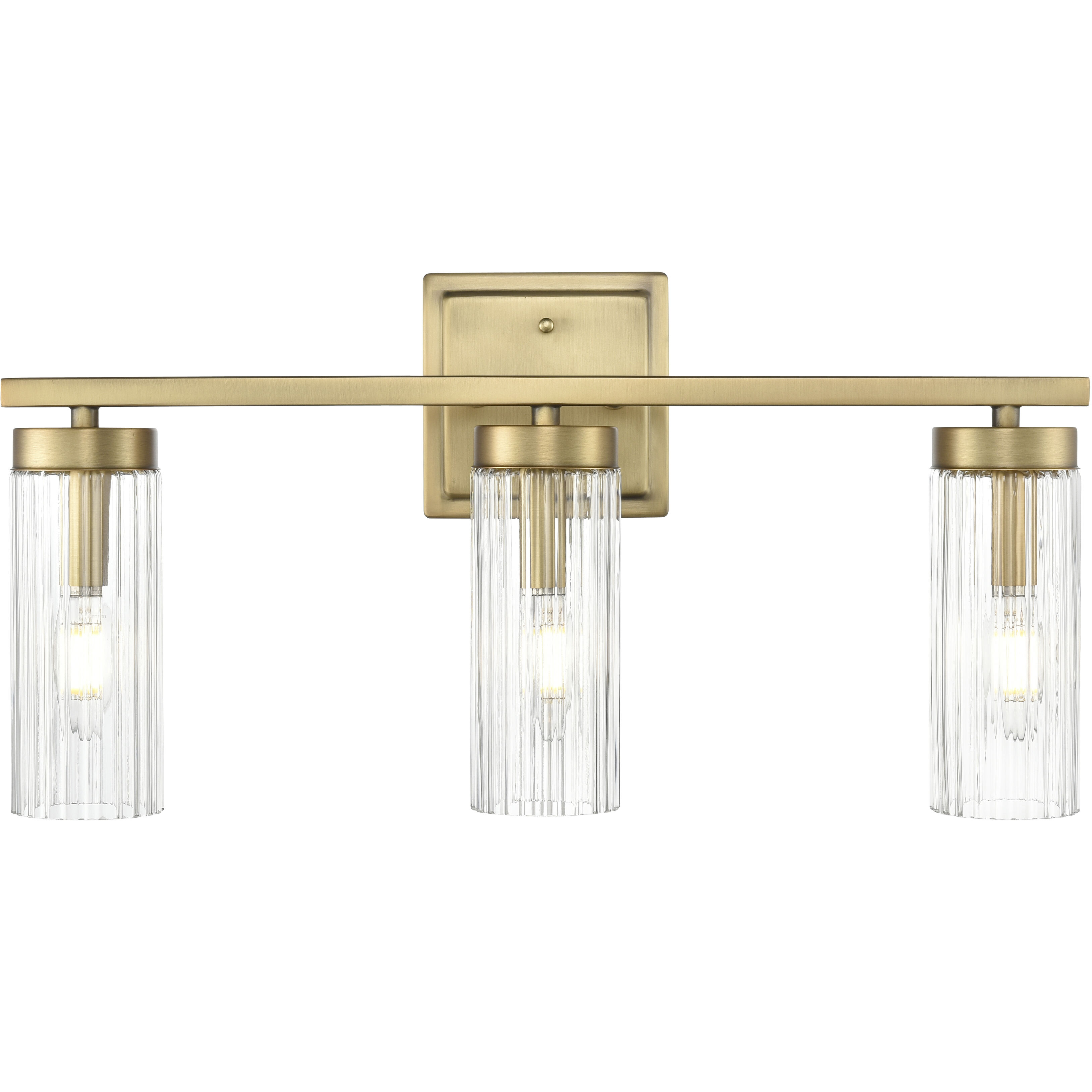 Iversen 3 Light 21 inch Vintage Brass Bathroom Vanity Light Wall Light