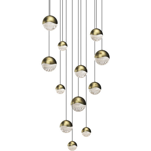 Grapes LED 17 inch Brass Pendant Ceiling Light in Assorted