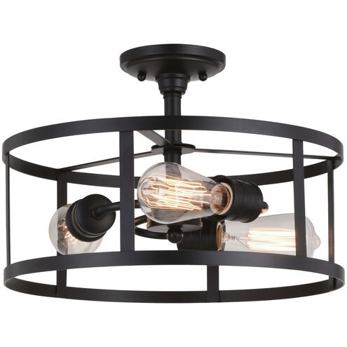 Akron 3 Light 15 inch Oil Rubbed Bronze Semi-Flush Mount Ceiling Light