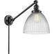 Seneca Falls 18 inch 3.50 watt Matte Black Swing Arm Wall Light, Franklin Restoration