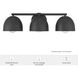 Erling 3 Light Matte Black Vanity Light Wall Light, Medium