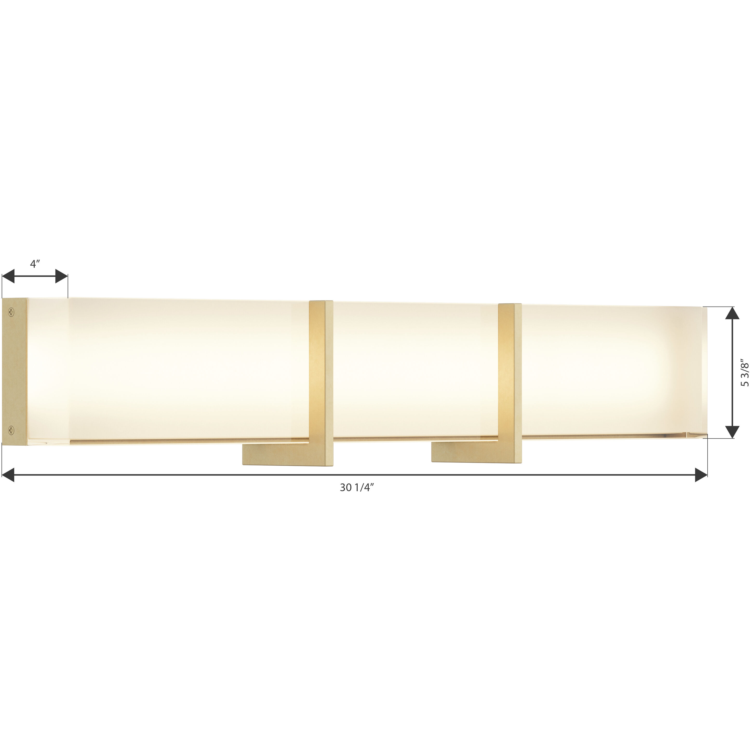 High Rise LED 30.25 inch Legacy Brass Bath Bar Wall Light