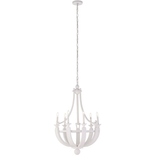 Lumiere Blanche 8 Light 25 inch White/Cream Chandelier Ceiling Light