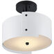 Ritsu 1 Light 13.75 inch Sugar White and Satin Black Semi-Flush Mount Ceiling Light