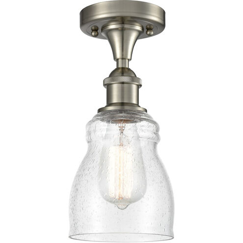 Ballston Ellery 1 Light 5 inch Brushed Satin Nickel Semi-Flush Mount Ceiling Light in Seedy Glass, Ballston