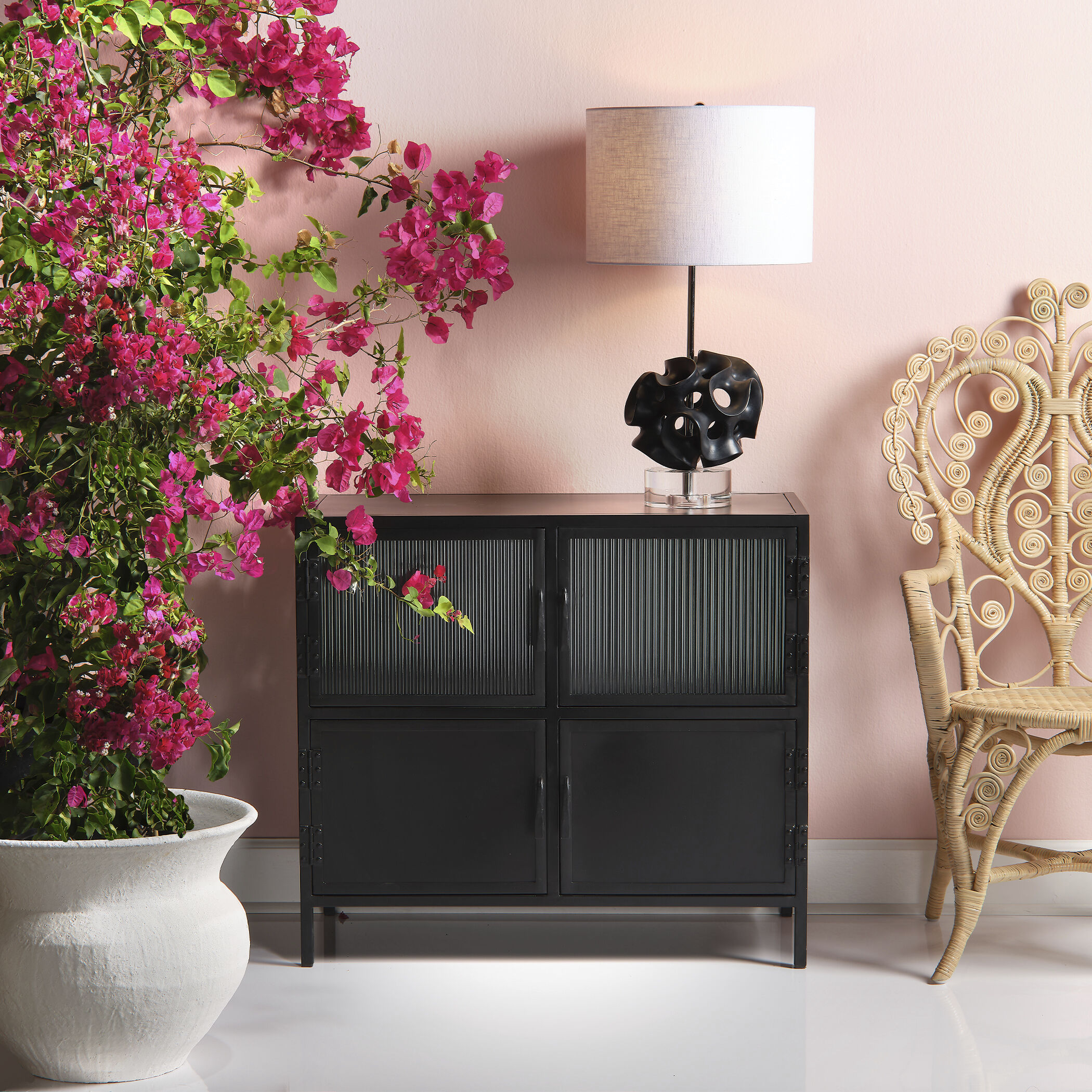 Jamie Young Co 9ANYATLBK Anya 26 inch 150 watt Black and Clear