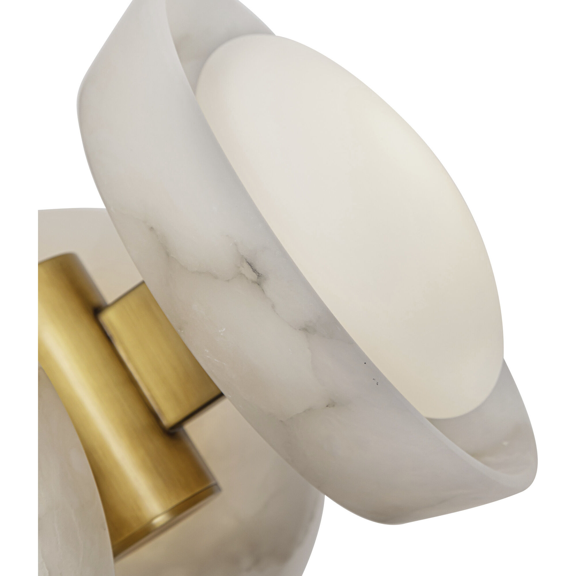 Alonso Pendant Ceiling Light in Vintage Brass and Alabaster