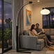 Morelli 85 inch 100 watt Satin Nickel and Black Arc Floor Lamp Portable Light