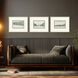 Distant Landscape Green and Blue and Black and White Framed Art