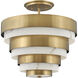 Lisa McDennon Echelon 3 Light 15.5 inch Heritage Brass Indoor Semi-Flush Mount Ceiling Light