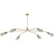 Altman 6 Light 80 inch Lacquered Brass Chandelier Ceiling Light
