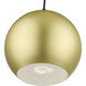 Kuppola 9.25 inch Soft Gold with Black Accents Pendant Ceiling Light, Globe