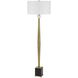 Salford 61.5 inch 150.00 watt Antique Brass and Marble Floor Lamp Portable Light