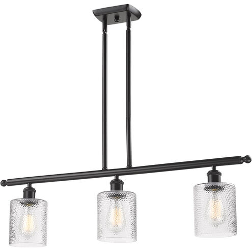 Ballston Cobbleskill 3 Light 42 inch Oil Rubbed Bronze Island Light Ceiling Light in Clear Glass, Ballston