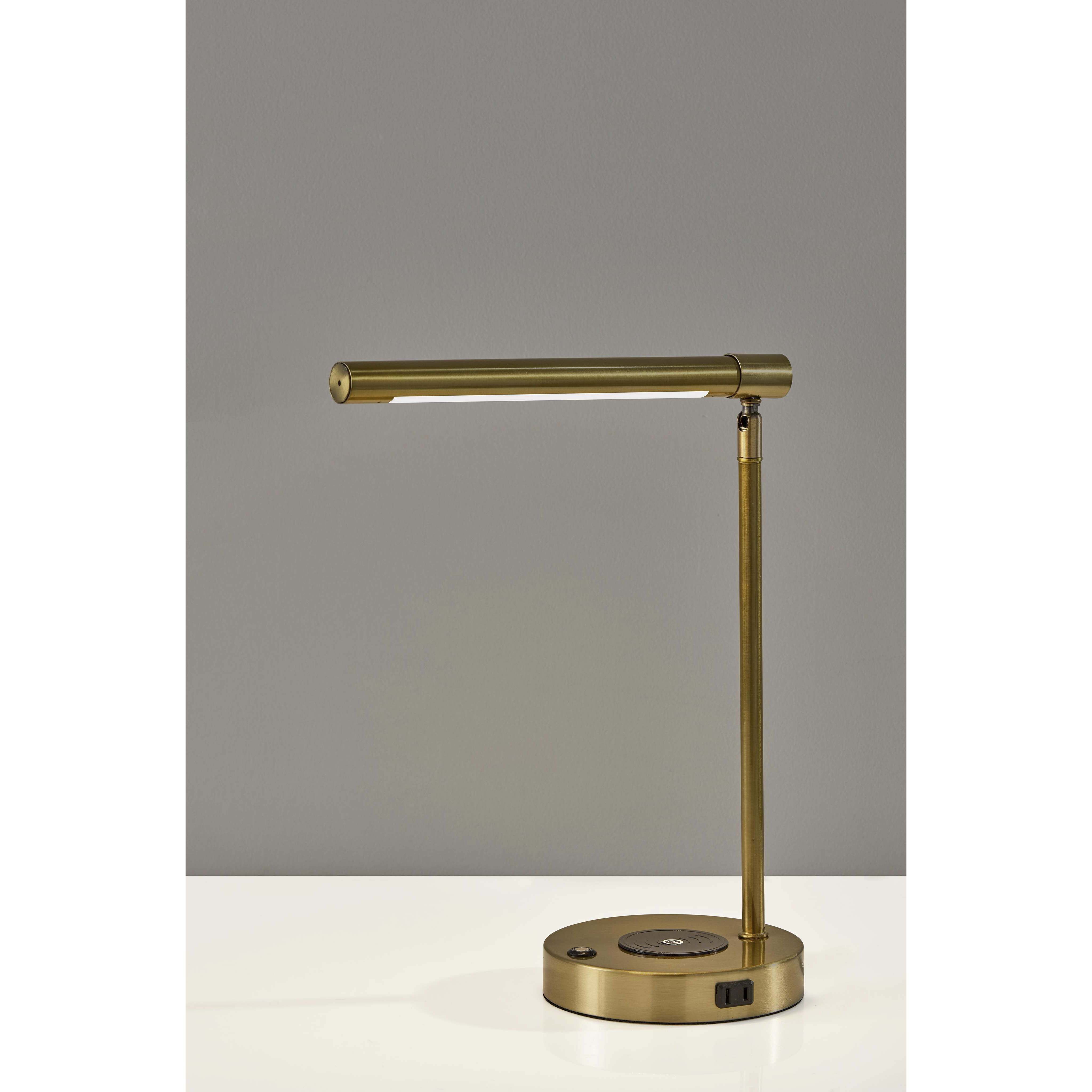Dax 16 inch 9.00 watt Antique Brass Wireless Charging Desk Lamp Portable Light