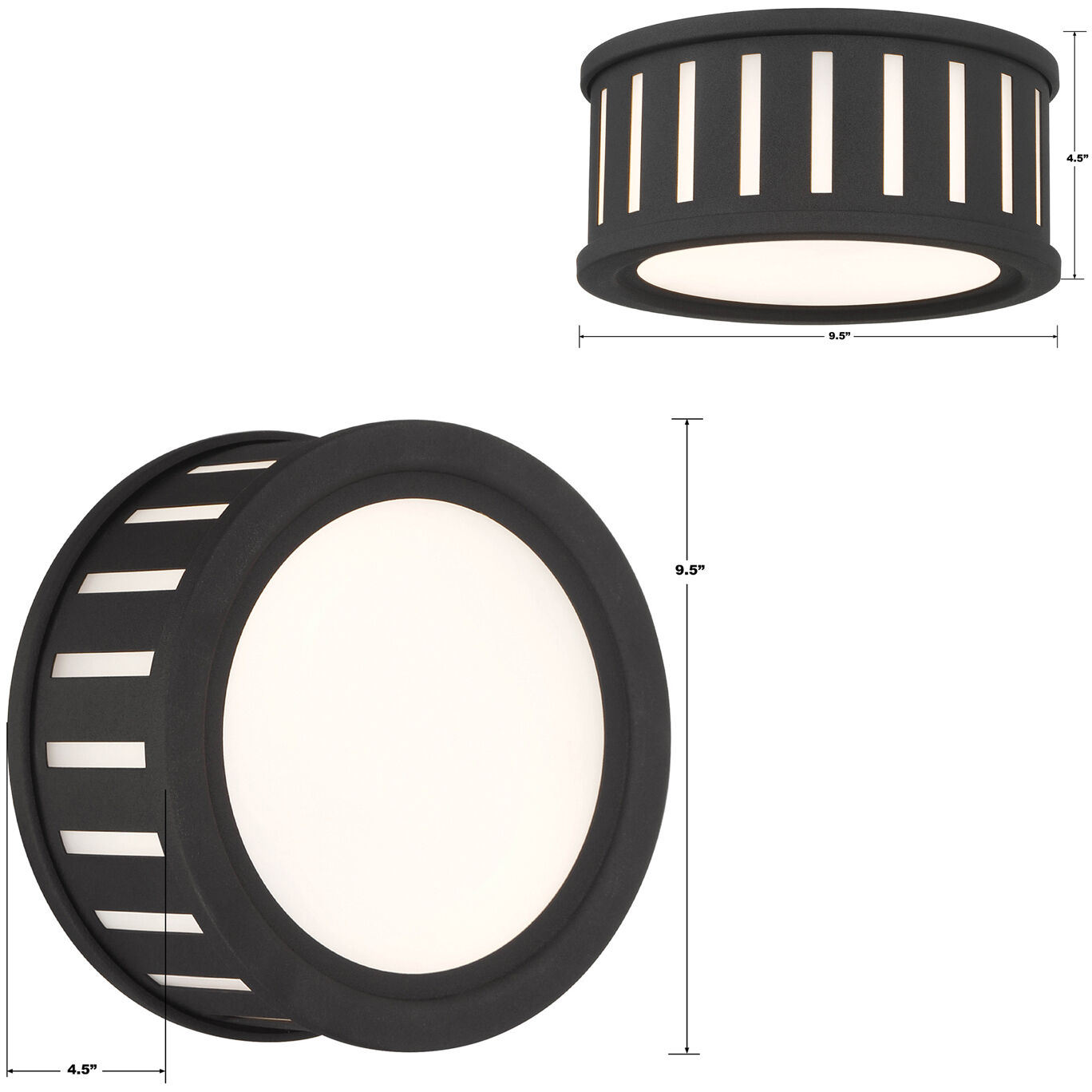 Kendal Bath Wall Light in Black Forged