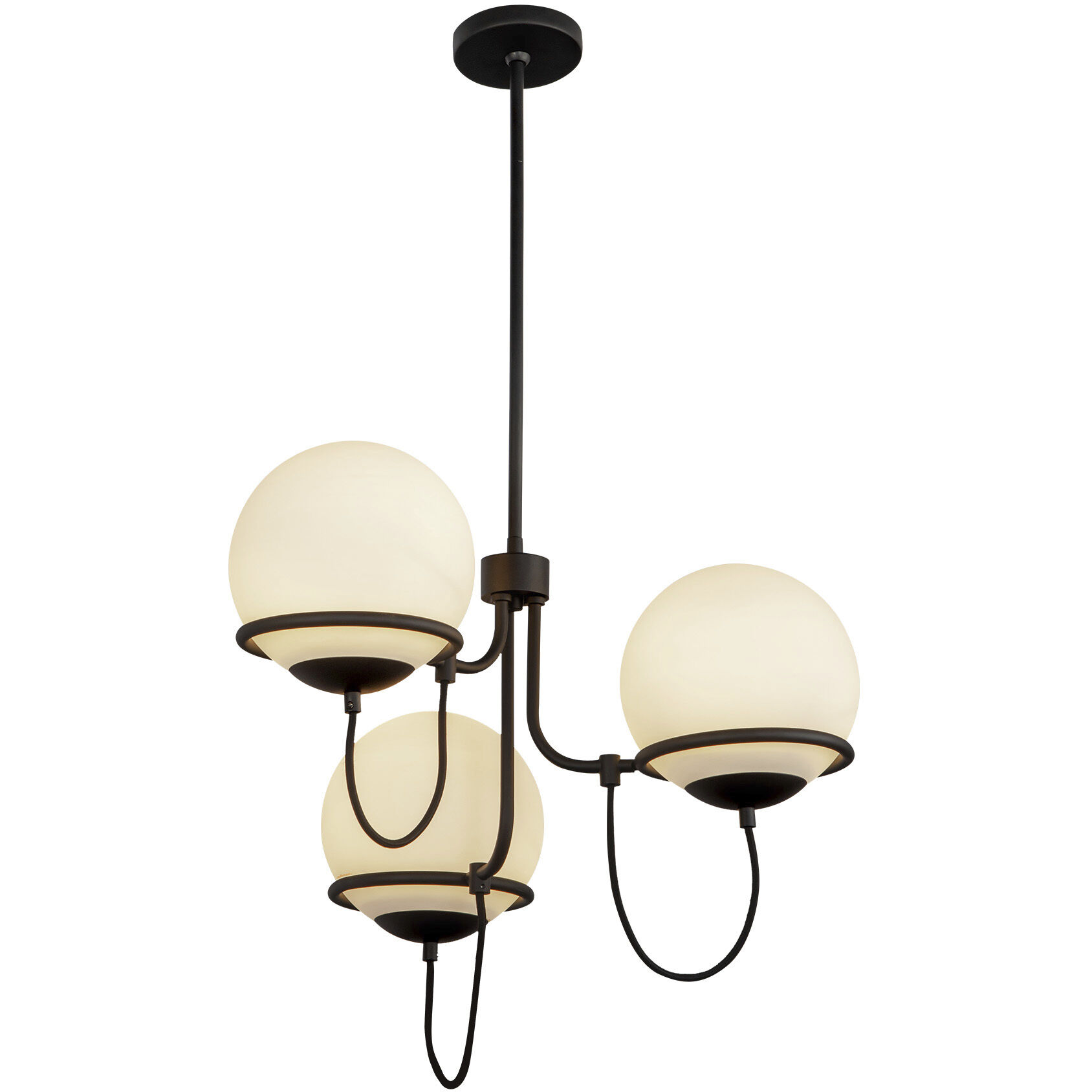 Alora Mood Alba 3 Light 22.88 inch Matte Black Chandelier Ceiling Light