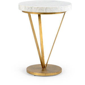 Pam Cain 25 X 19 inch Gold/Natural White Accent Table