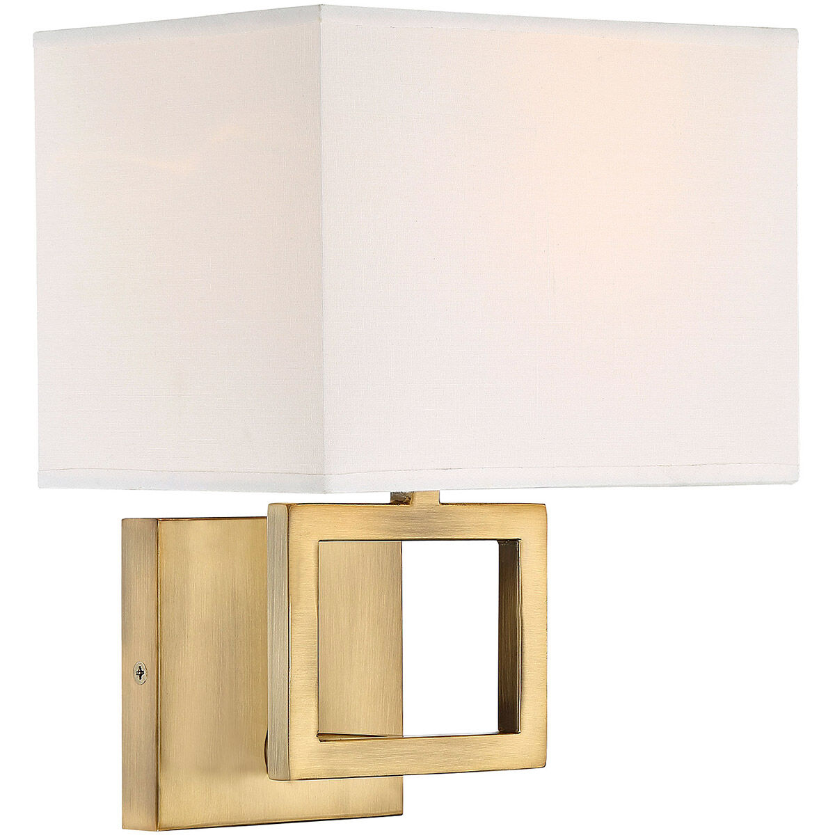 Modern 1 Light 8 inch Natural Brass Wall Sconce Wall Light, 5.75H x 12" w and depth is 6" shade dimensions