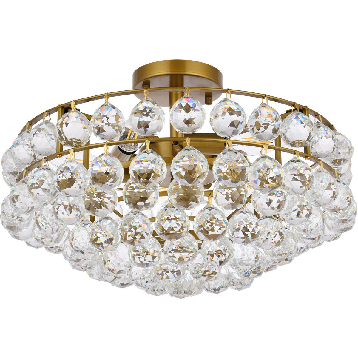 Savannah 5 Light 18 inch Brass Flush Mount Ceiling Light