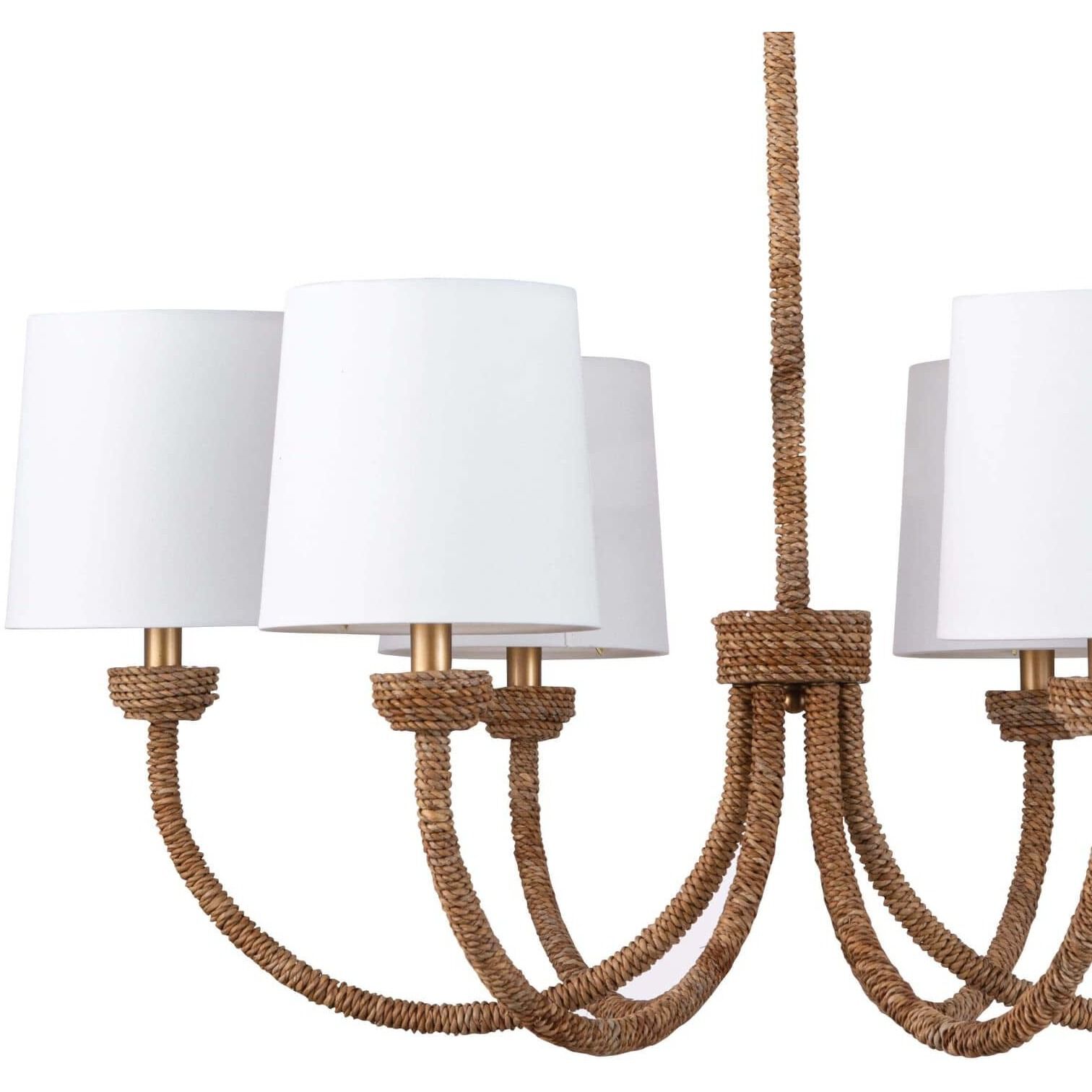 Bimini 6 Light 36 inch Natural Chandelier Ceiling Light, Small