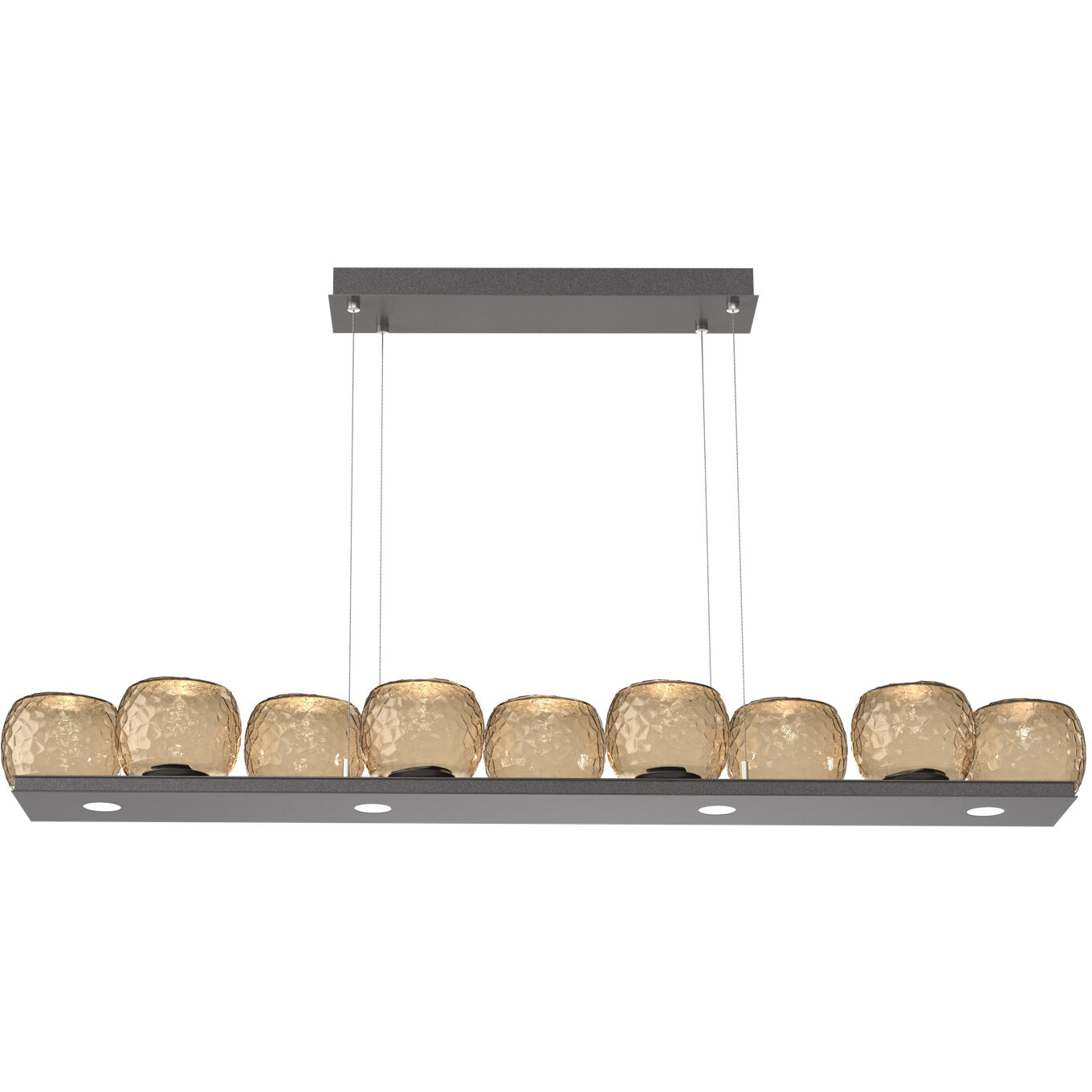 Vessel LED 59 inch Graphite Linear Multi-Pendant Ceiling Light in Bronze, 2700K LED