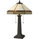 Stone Filigree 24 inch 60 watt Bronze with Multicolor Table Lamp Portable Light