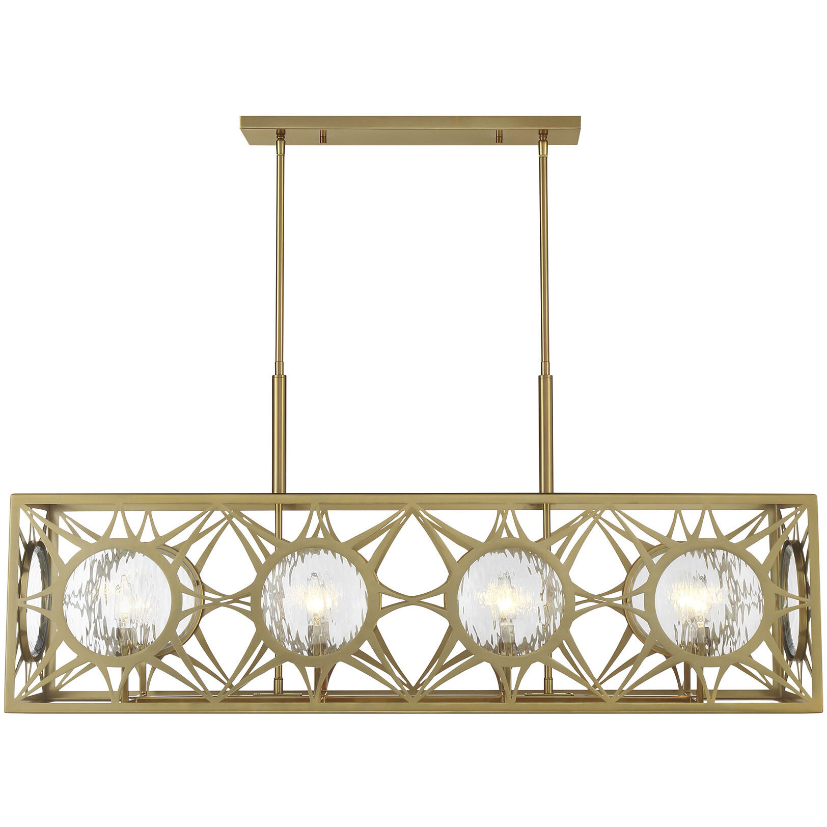 Balfour Linear Chandelier Ceiling Light in Warm Brass