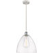 Ballston Dome 1 Light 12 inch White and Polished Chrome Mini Pendant Ceiling Light in Clear Glass