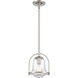 Connection 1 Light 8 inch Satin Nickel Mini Pendant Ceiling Light