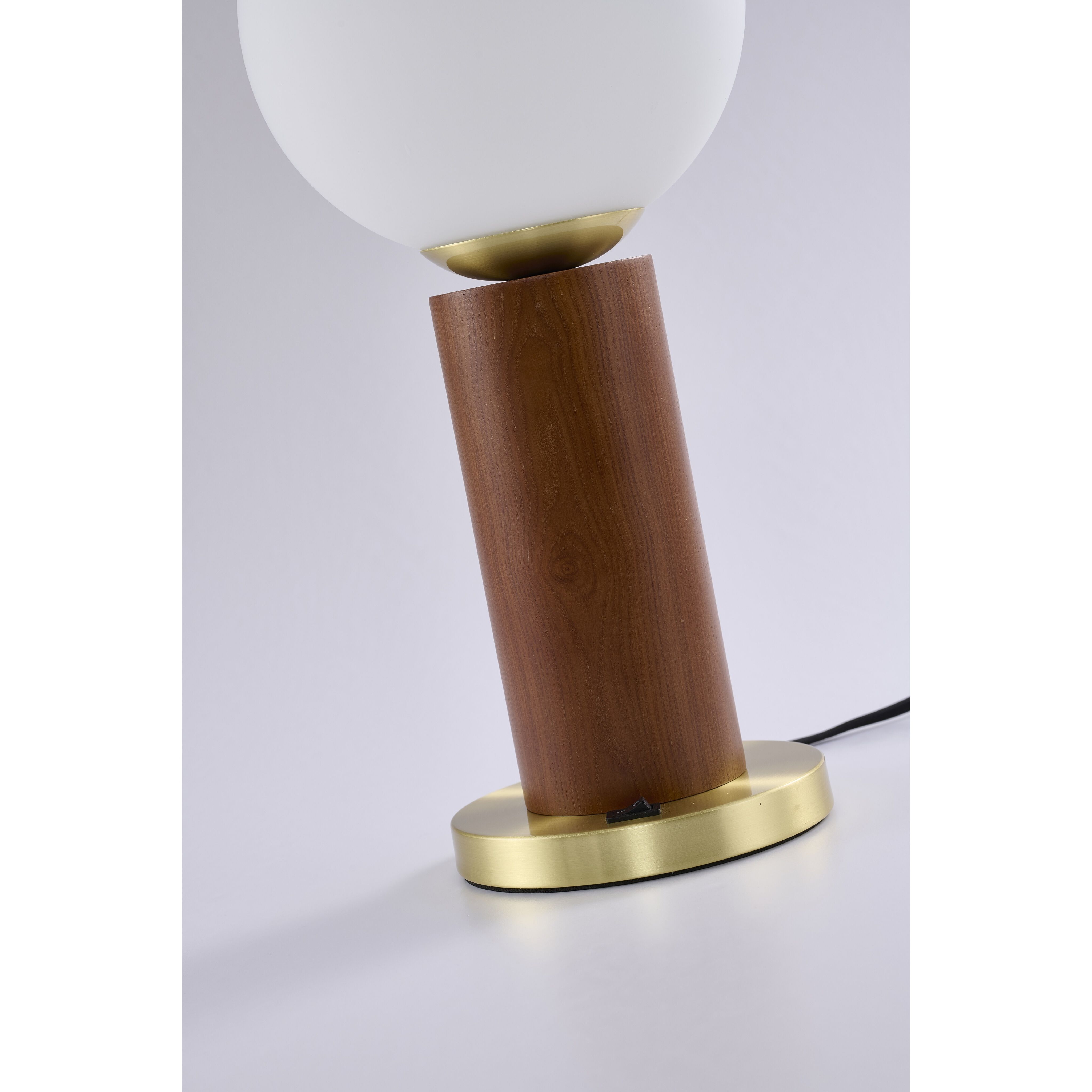 Canada 17 inch 60.00 watt Dark Oak and Satin Brass Table Lamp Portable Light