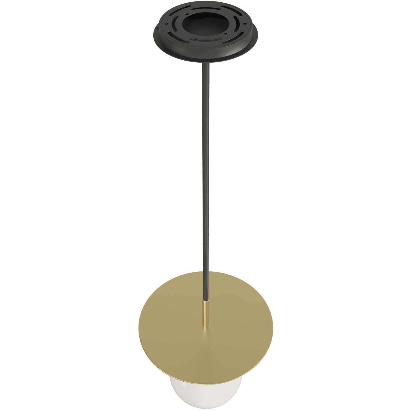 Newport 1 Light 8 inch Brushed Brass and Black Pendant Ceiling Light