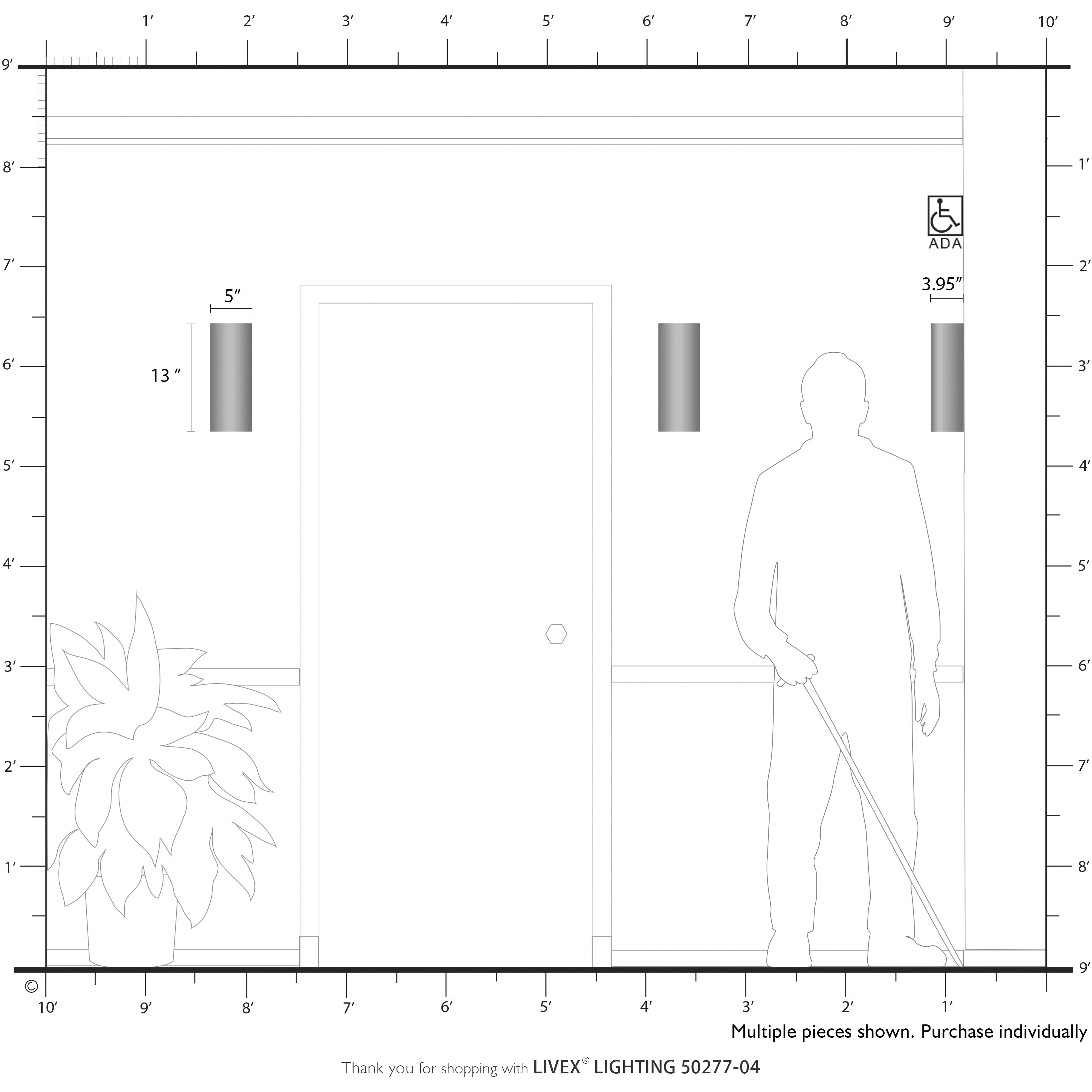 Bainbridge 2 Light 5 inch Black ADA Wall Sconce Wall Light