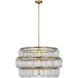 Waterford Killarney LED 32 inch Natural Brass Layered Drum Chandelier Ceiling Light