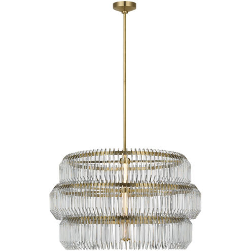 Waterford Killarney LED 32 inch Natural Brass Layered Drum Chandelier Ceiling Light