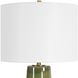 Meyer 27 inch 150 watt Moss Green Glaze and Antique Brass Table Lamp Portable Light