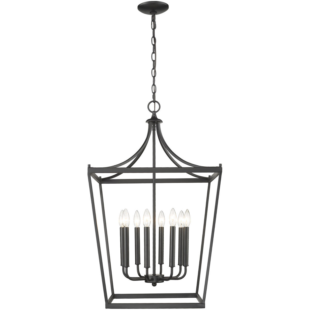 Kennedy 8 Light 20 inch Matte Black Chandelier Ceiling Light