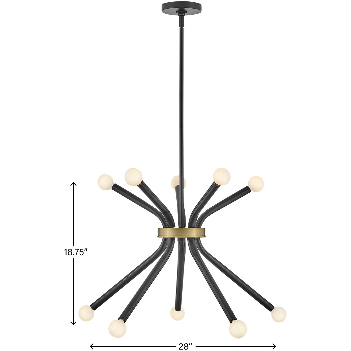 Axton LED 28 inch Black Chandelier Ceiling Light