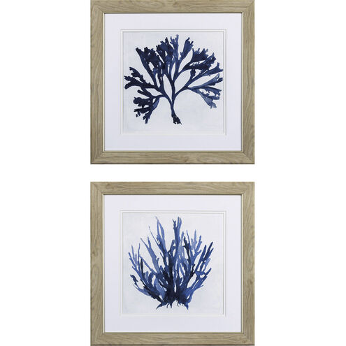 Indigo Coral Blue Framed Art