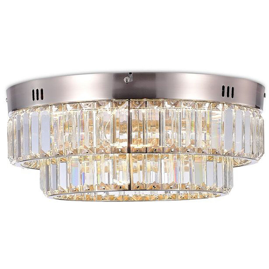 Stella LED 15.74 inch Satin Nickel Flush Mount Ceiling Light