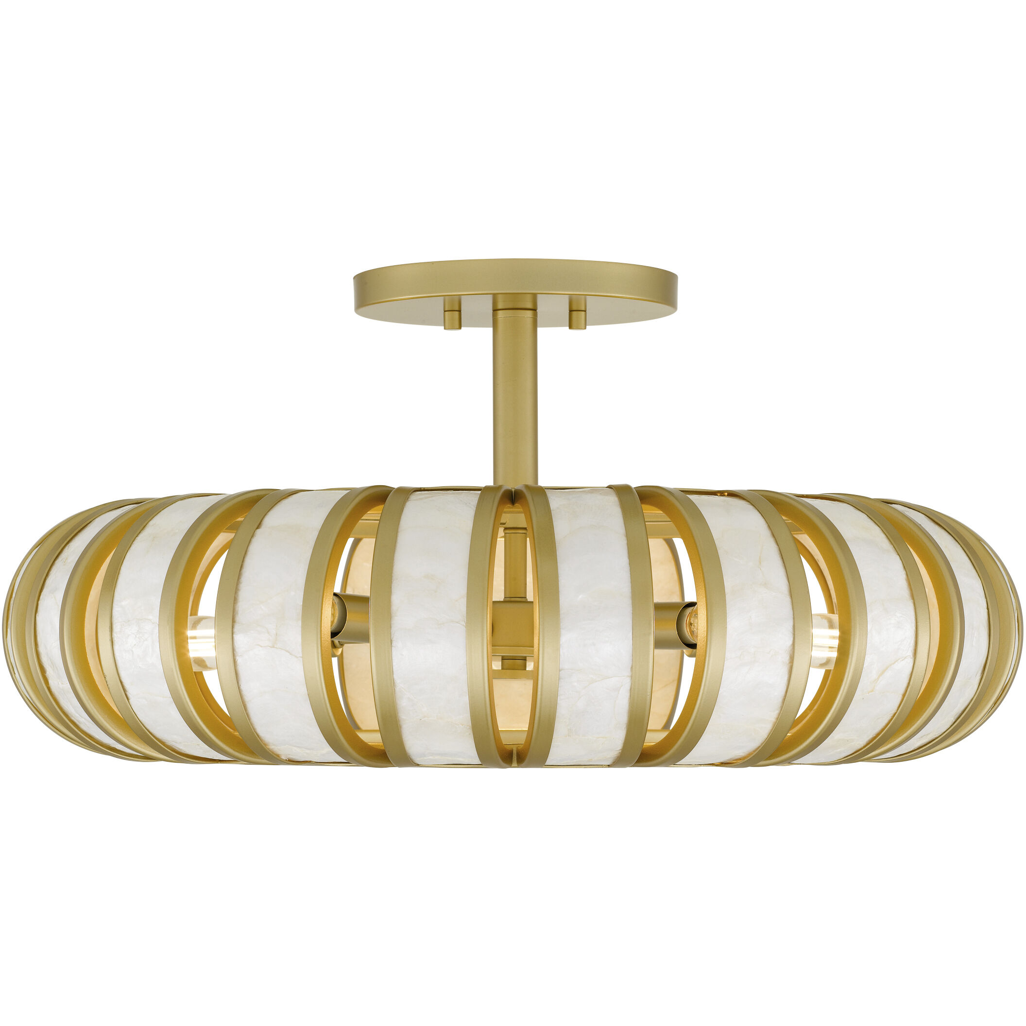 Knight 5 Light 22 inch Soft Gold Semi-Flush Mount Ceiling Light