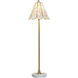 Verity 36 inch 40 watt White Marble and Polished Brass Table Lamp Portable Light